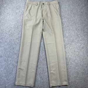 Haggar Dress Pants Mens 32x30 Gray Slim Fit Polyester Straight Leg Office